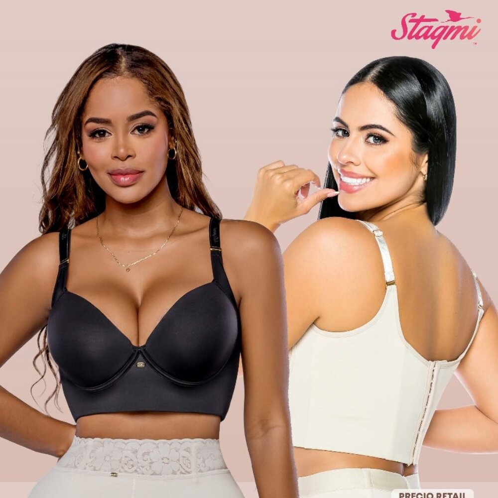 Stagmi Best Push Up Back Smoothing Bra Colombianas Faja "Magic Bra" Full Cup NEW - Picture 6 of 16